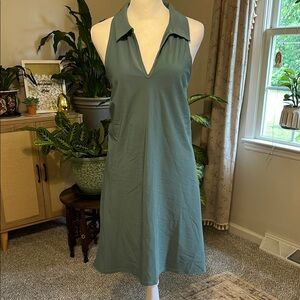 Teal Sleeveless Collared Dress